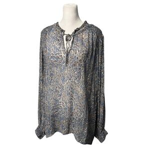 Part Two Copenhagen Randy Blouse Blue Swiss Dot Size UK 42 US 10/12 Large